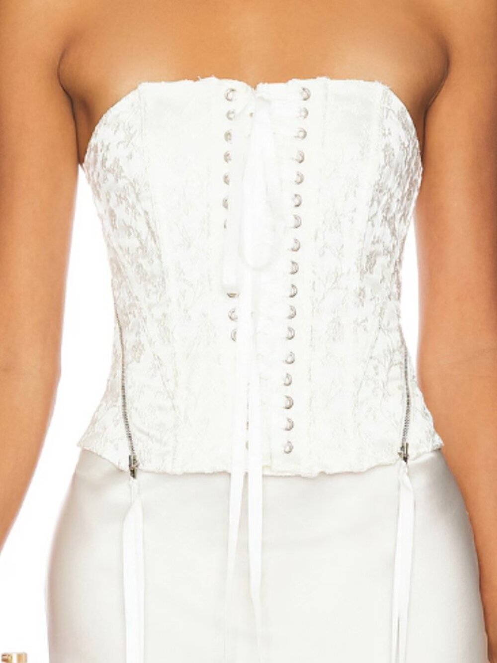 For Love & Lemons Lilibet Lace-up Corset Top